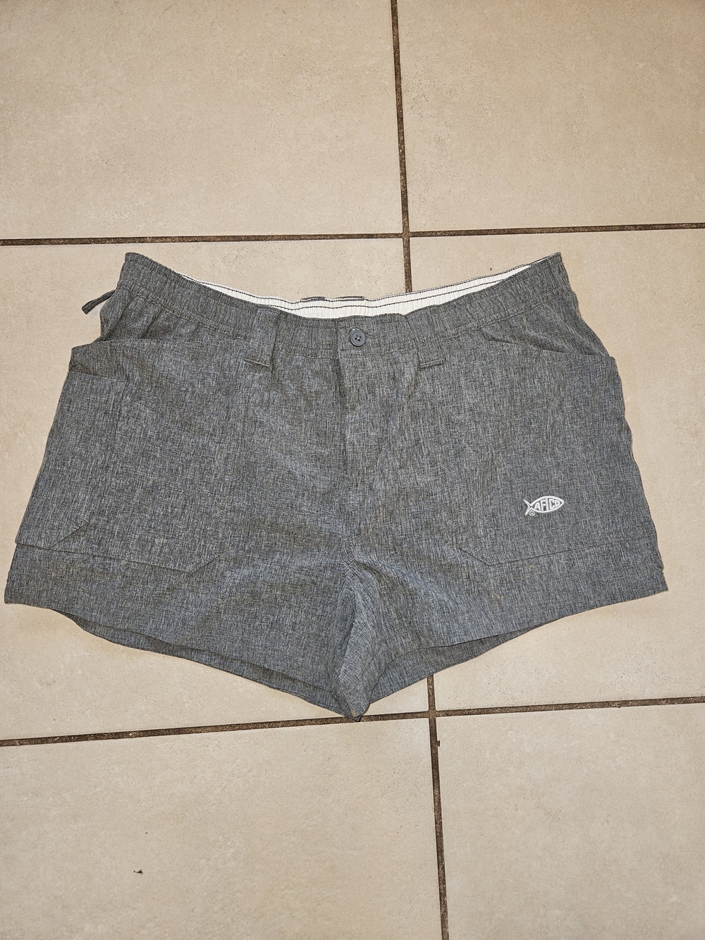 AFTCO Heather Charcoal Athletic Hybrid Shorts
